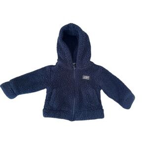 Eddie Bauer Baby Fleece Hooded Jacket Coat 6-12 Months‎ Navy Blue